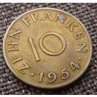 Саарленд. 10 франков 1954