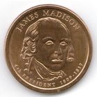 1 доллар США 2007 год 4-й Президент Джеймс Мэдисон двор Р _состояние аUNC