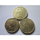 Лот евро монет 2 (1х50 ец + 2х20 ец) Германия, Финляндия, Франция - 1999 - 2002 г.