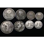 Набор 4 монеты 1,2,3,5 копеек 1926г пробные #5 посеребрение СЕНОКОСЫ , копии