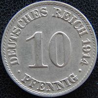 YS: Германия, Рейх, 10 пфеннигов 1914A, KM# 12 (1)