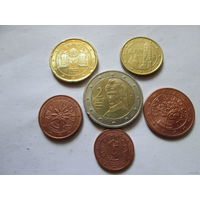 Набор евро монет Австрия 2013 г. (1, 2, 5, 10, 20 евроцентов, 2 евро)