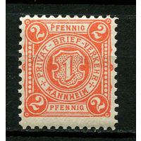 Германия - Мангейм - Местные марки - 1887 - Герб 2Pf - [Mi.4] - 1 марка. MNH.  (Лот 95CK)