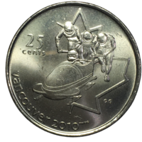 Канада 25 центов, 2008 - XXI зимние Олимпийские Игры, бобслей [AUNC]