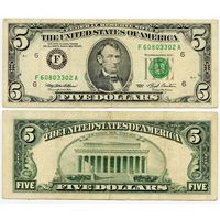 США. 5 долларов (образца 1993 года, F, Джорджия, P491)