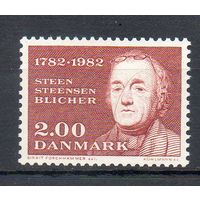 Поэт и писатель Стен Стенсен Блихер Дания 1982 год серия из 1 марки