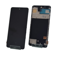 Дисплей для Samsung Galaxy A51 (A515F) модуль с рамкой Черный - (OLED) (O - вырез камеры)