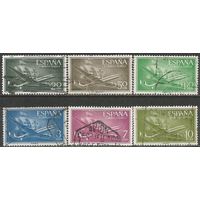 Испания. Авиа. Самолёт "Каравелла". 1956г. Mi#1073-78. Серия.