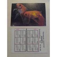 Карманный календарик. Аквариумные рыбы.1992 год