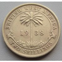 Британская Западная Африка. 2 шиллинга 1938 год KM#24  "Георг VI"