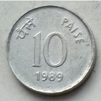 Индия 10 пайс 1989 г.