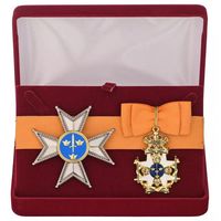 Комплект Знак и звезда ордена Меча - Швеция в подарочном футляре