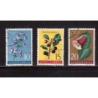 Югославия-1959(Мих.882-884)  гаш. ,  Цветы
