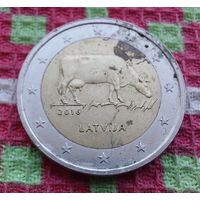 Латвия 2 евро 2016 года. Милда.
