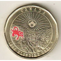 Канада 1 доллар 2021 125 лет клондайкской золотой лихорадке цветная