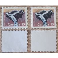 Канада 1988,1991 Канадские млекопитающие.Полосатый скунс. Перф 13 х 13 1/2