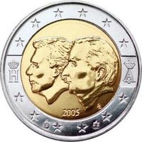 2 евро 2005 Бельгия Бельгийско-Люксембургский экономический союз UNC