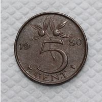 Нидерланды 5 центов, 1980
