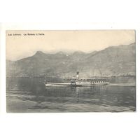 Старинная открытка "Lac Leman. Le Bateau L'Italie"