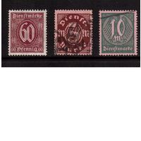 Германия(Рейх)-1921,(Мих.66-68)   */гаш. , Служебные марки(полная серия)