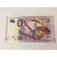 Ноль евро сувенирная банкота Европа Парк 2017 год пресс
