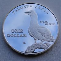 Атолл Пальмира.  1 доллар 2015 год  "Альбатрос"