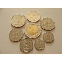 Грузия. набор 8 монет 1, 2, 5, 10, 20 Тетри 1993 год, 50 Тетри 2006 год и 1, 2 Лари 2006 год