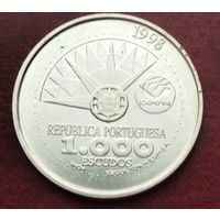 Серебро 0.500! Португалия 1000 эскудо, 1998 Международный год океанов на Экспо'98