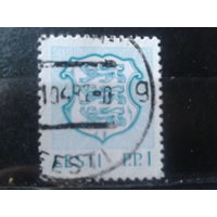 Эстония 1992 Стандарт, герб р.р.I Михель-1,7 евро гаш