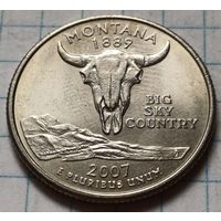 США 1/4 доллара, 2007 Квотер штата Монтана     P     ( 2-7-1 )