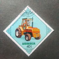 Марка Монголия 1982 год Трактор