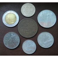 Лот из 7-ми монет Италии (1862-1996 гг.)