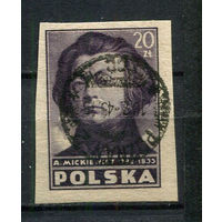 Польша - 1947 - Адам Мицкевич 20Zt - [Mi.470b] - 1 марка. Гашеная.  (Лот 64ER)-T7P24