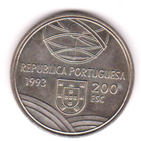 Монета 200 эскудо 1993 года. Португалия.