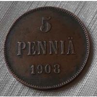 5 pennia 1908 года.