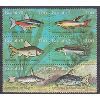 1976 Бразилия 1545-1550SB Морская фауна 7,50 евро