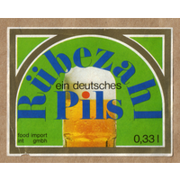 Этикетка пива Rubezahl Pils Германия Е602