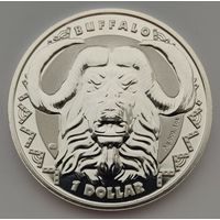 Сьерра Леоне 2023 серебро (1 oz) "Большая пятерка - Буйвол"