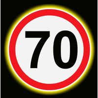 Знак магнитный Ограничение скорости 70 на авто