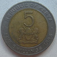 Кения 5 шиллингов 1995 г.