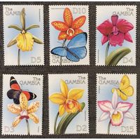 1999 Гамбия 3367-3372 Цветы и бабочки 8,00 евро