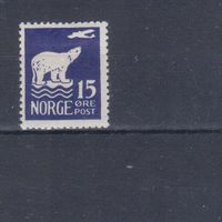 [607] Норвегия 1925. Фауна.Белый медведь.15 оре. ИЗ СЕРИИ. MH. Кат.35 е.