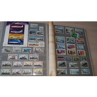 Коллекция марок - транспорт, флот, корабли, самолеты, авиация, техника - марки и блоки - альбом СССР