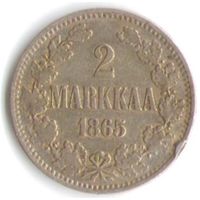 2 марки 1865 год (для Финляндии) _состояние VF/XF
