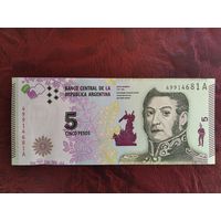 5 песо Аргентина 2015 г.