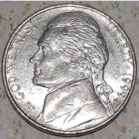 США 5 центов, 1999 Jefferson Nickel Отметка монетного двора: "P" - Филадельфия (10-2-35)