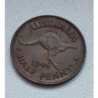 Австралия 1/2 пенни, 1948 Точка после "PENNY" 2-3-10