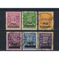 Норвегия 1929 Надп на доплатных марках Стандарт #142-4,146-7,149