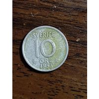 Швеция 10 эре 1953 года . Серебро .