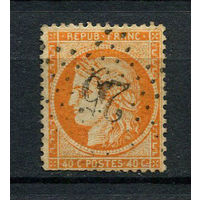 Франция - 1870 - Богиня урожая и плодородия Церера 40c - [Mi.35] - 1 марка. Гашеная.  (Лот 72V)
